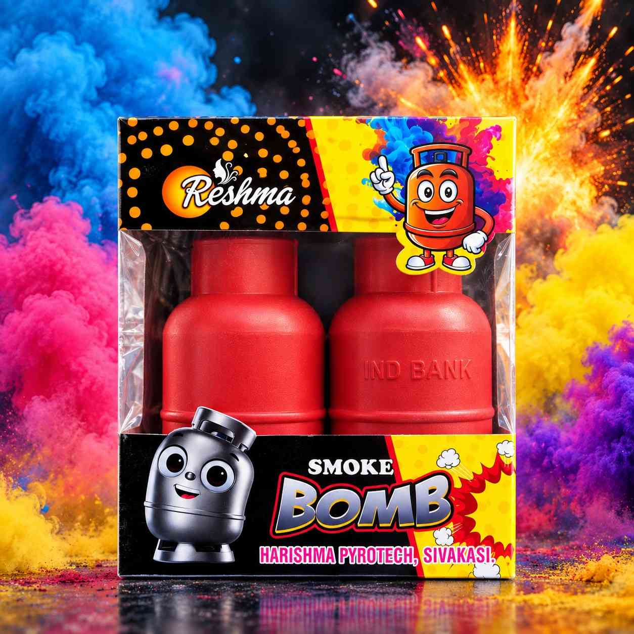 Cylinder Bomb with Smoke (2pcs)